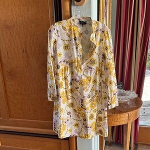A.P.C. Yellow and Brown Floral Blouse